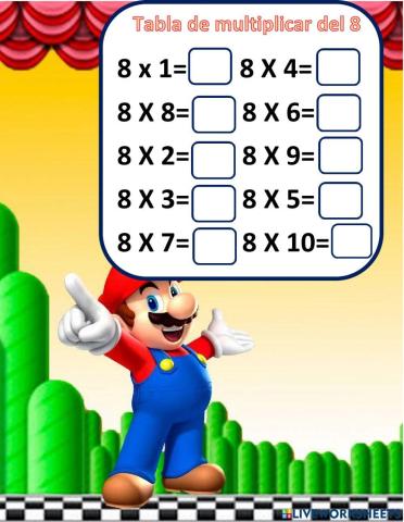Tabla del 8