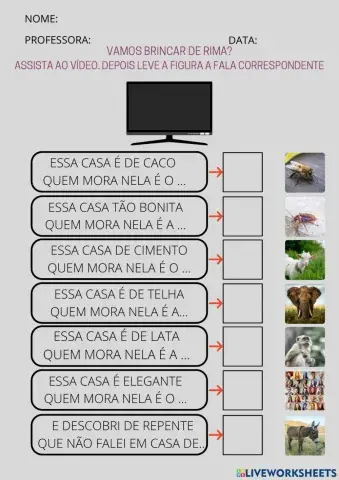 Vamos rimar?  a casa e seu dono