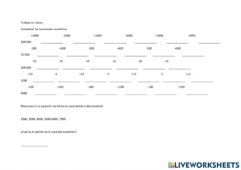 Sucesiones numéricas