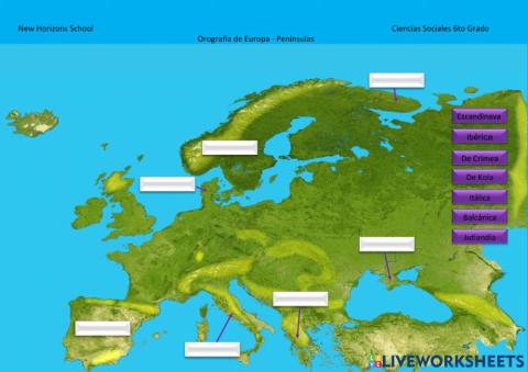 Penínsulas de Europa 6to Grado