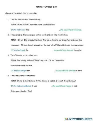 Listening tina's terrible day