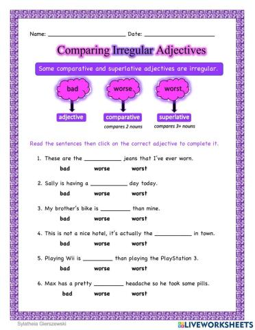 Comparing Irregular Adjectives