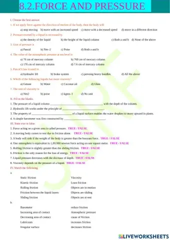 8.2.Force and Pressure