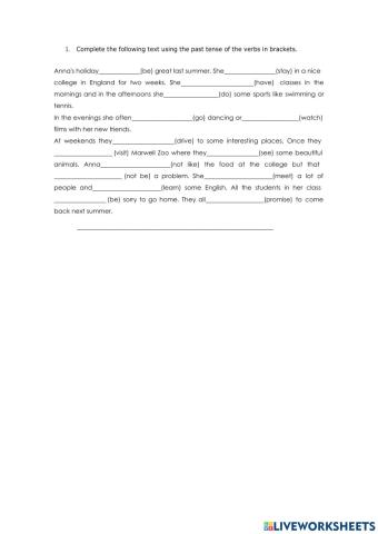 Past Simple text exercise