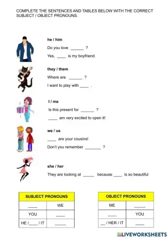 Subject - object pronouns