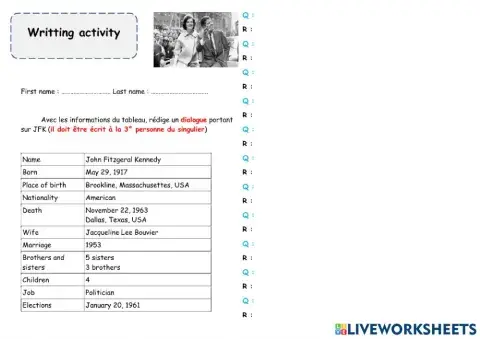 Dialogue - JFK biography