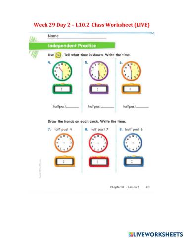 Time to the Half Hour