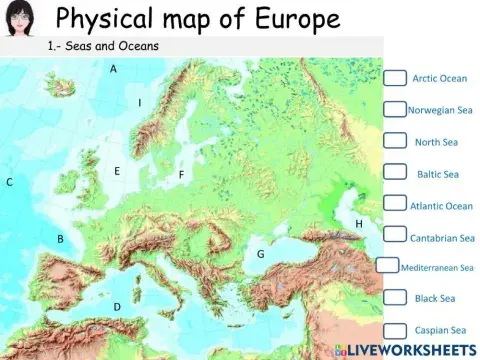 Physical map of Europe