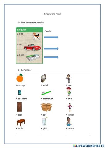 Singular and plural