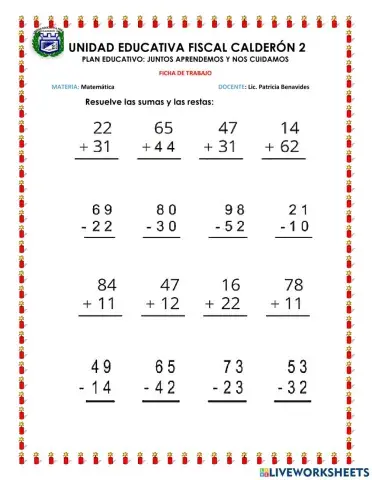 Sumas y restas