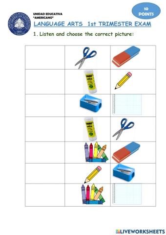 Language Arts 1º trimester exam (1)