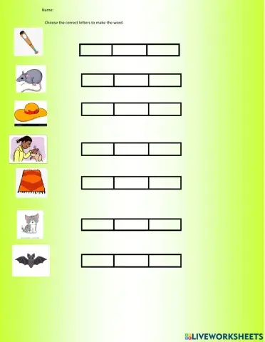 Spelling Short a Words