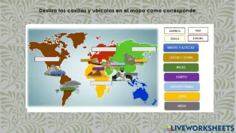 Mapa Civilizaciones antiguas y prehispánicas.