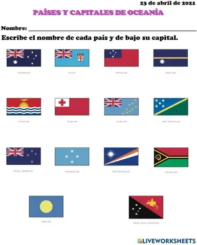Países y capitales de Oceanía
