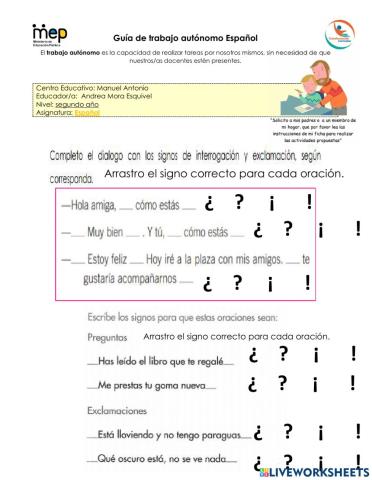 Signos de interrogación y exclamación