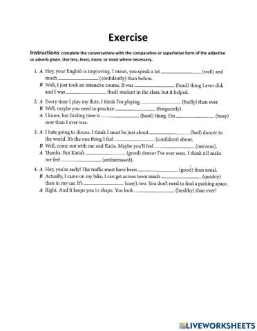 Adverbs and Adjectives