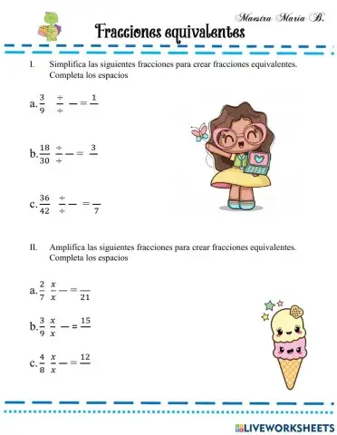 Fracciones equivallentes