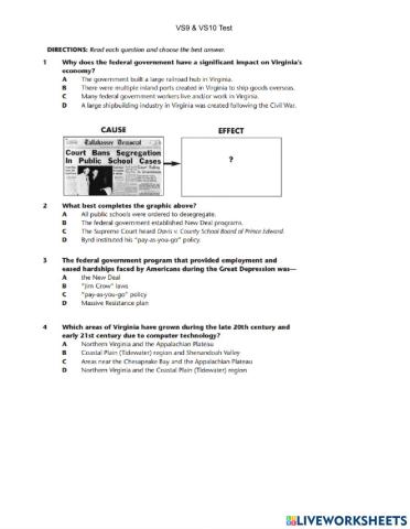 Virginia Studies VS9 & VS10 Test 5-4-2021