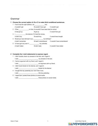 Wish and 3rd conditional