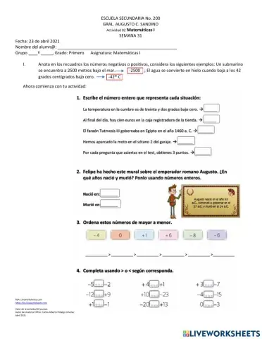 Utlizando números con signos