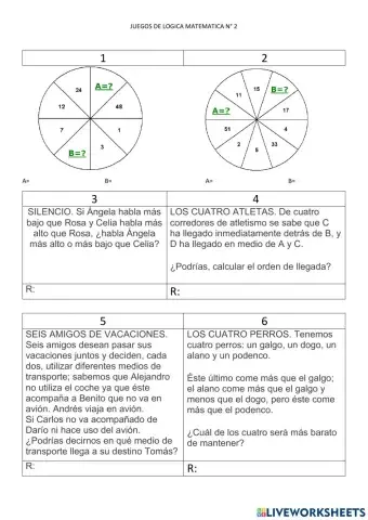Juego de lógica matemática n° 2