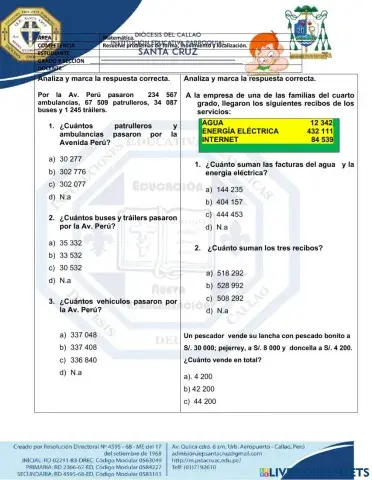 Problemas de adición de números naturales