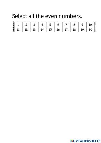 Even Numbers