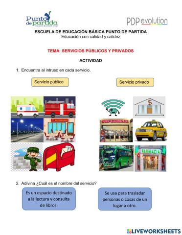 Servicios públicos y privados