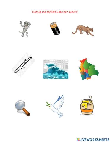 Escritura de palabras