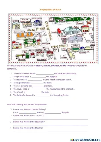 Prepositions of place the city