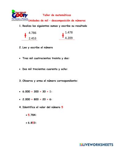 Unidades de mil - descomposición