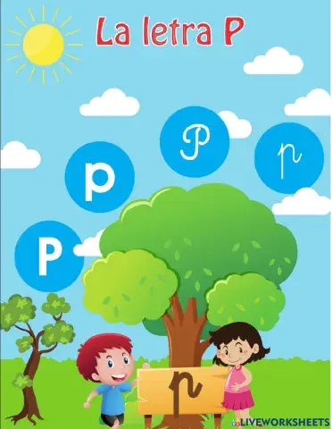 1° Lenguaje y comunicación: ficha interactiva: Letra P