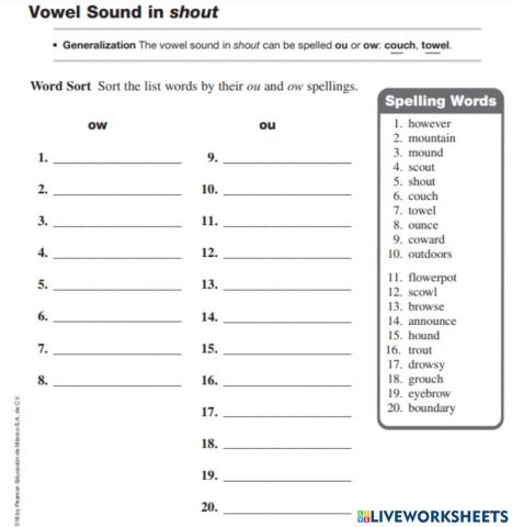 Vowel Sound in shout