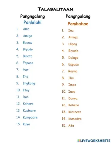 Kasarian ng Pangngalan