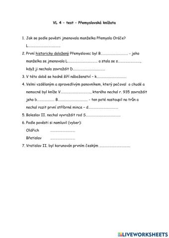 Přemyslovská knížata