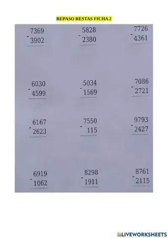 Repaso las restas