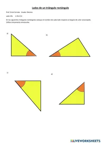 Lados de un triangulo rectangulo