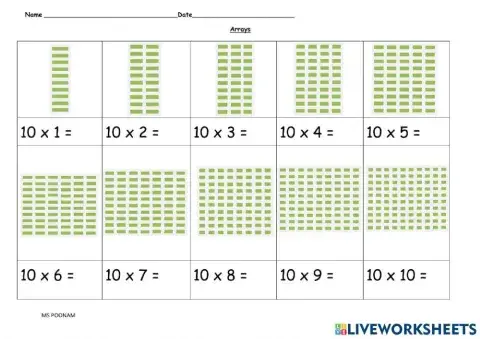 10 times table