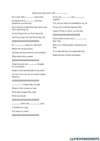 Idioms and expressions