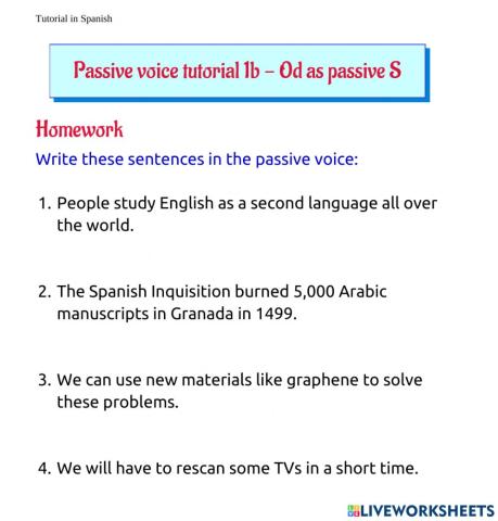 Passive voice tutorial 1b - Od as passive S