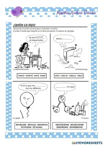 Completa con el verbo correcto