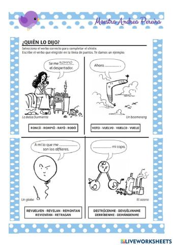 Completa con el verbo correcto