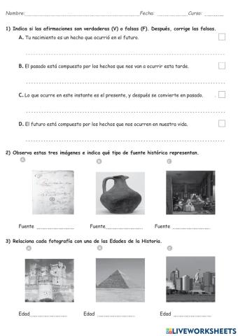 Evaluación de la unidad 5 de sociales