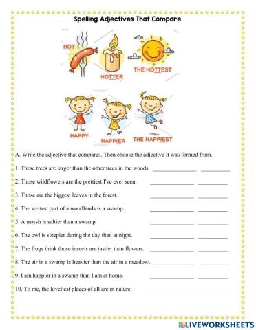 Spelling adjectives that compare
