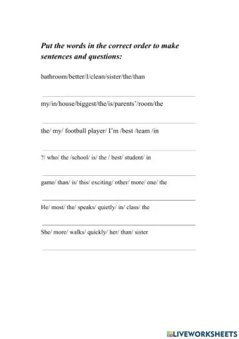 Comparative and Superlative