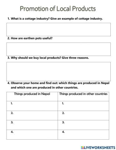 Promotion of Local products