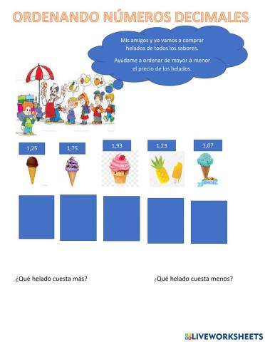 Ordenar número decimales