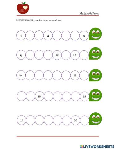 Series numéricas 1-20