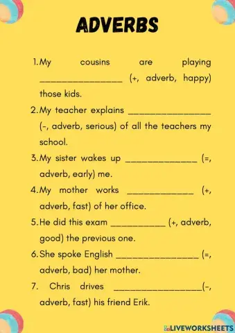 Adverbs: comparative and superlative