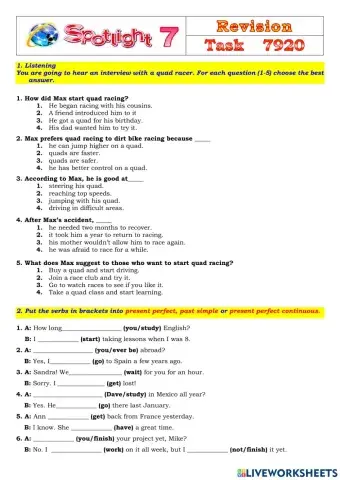 Spotlight 7 Task 7920